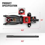 DNA MOTORING Low Profile Hydraulic Trolley Service/Floor Jack, 1.5 Ton (3000 lbs) Capacity, Lifting Range 5.3"-12", Black, TOOLS-00327-BK