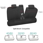 Pariitadin Car Seat Covers Full Set, Washable and Breathable Premium Cloth Automotive Vehicle Seat Cover for Car Interior, Universal Fit for Most Cars, Sedan, Truck, SUV(Black)