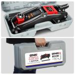 DNA MOTORING Low Profile Hydraulic Trolley Service/Floor Jack, 1.5 Ton (3000 lbs) Capacity, Lifting Range 5.3"-12", Black, TOOLS-00327-BK