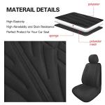 Pariitadin Car Seat Covers Full Set, Washable and Breathable Premium Cloth Automotive Vehicle Seat Cover for Car Interior, Universal Fit for Most Cars, Sedan, Truck, SUV(Black)