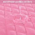 CAR PASS Bling Leather Car Mats Shining Diamond Floor Mats Crystal Rhinestones Sparkly Glitter Carpet Anti-Slip Waterproof Pad Universal Fit for Automotive SUV, Sedan, Van, 5pcs for Girl Women Pink