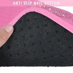 CAR PASS Bling Leather Car Mats Shining Diamond Floor Mats Crystal Rhinestones Sparkly Glitter Carpet Anti-Slip Waterproof Pad Universal Fit for Automotive SUV, Sedan, Van, 5pcs for Girl Women Pink