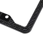 Fashion Sparkle Black with Black Bowknot Design Crystal License Plate Frames,Exclusive Bling License Plate Holder,Waterproof Rhinestone License Plate Cover for Women(2 Frames)
