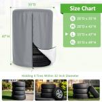 AKEfit Tire Cover, Heavy Duty Waterproof and Dustproof Tire Storage Bag for Jeep Trailer RV SUV Truck Tires with Zipper (Grey,Holding 4 Tires Within 32 Inch Diameter)