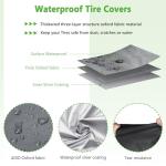 AKEfit Tire Cover, Heavy Duty Waterproof and Dustproof Tire Storage Bag for Jeep Trailer RV SUV Truck Tires with Zipper (Grey,Holding 4 Tires Within 32 Inch Diameter)