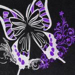 CAR PASS Embroidery Butterfly Leather Car Floor Mats, Purple Carpet Floor Mats with Heel Pad for Cute Women Girl, Universal Fit for Suvs,Sedans,Trucks,Cars, Set of 4 ((Black and Purple)