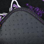 CAR PASS Embroidery Butterfly Leather Car Floor Mats, Purple Carpet Floor Mats with Heel Pad for Cute Women Girl, Universal Fit for Suvs,Sedans,Trucks,Cars, Set of 4 ((Black and Purple)