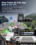 OVAMAN F8 Car Camera Dash Cam Front and Rear, 4K+1080P 170° Wide Angle Dual Dash Camera for Cars with 64GB Card,Wireless 5G WiFi&App Control,WDR/HDR Night Vision, 24H Parking Mode,Loop Recording