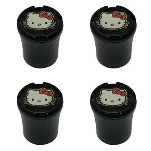 TamPa New USA 4pcs Fun Cute Lovely White Red Bow Hello Kitten Kitty Black Color Car Dustproof Caps Tire Wheel Stem Air Valve Caps Cover Car Accessories Compatible Fit for (Kitty)