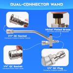 SEPLY Pressure Washer Foam Cannon, Dual Connector Snow Foam Blaster with 5 Spray Nozzle Tips, 1/4" Quick Connect Foam Lance, Double Tip Design for Car Washing