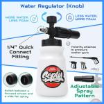 SEPLY Pressure Washer Foam Cannon, Dual Connector Snow Foam Blaster with 5 Spray Nozzle Tips, 1/4" Quick Connect Foam Lance, Double Tip Design for Car Washing