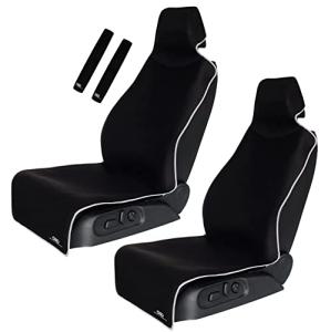 Gorla Gear 2 Pack Black Premium Universal Fit Waterproof Stain Resistant Car Seat Cover Neoprene Non-Slip Bucket Seat Dog Sweat Proof Protector Save Your Leather Cloth Seats Automotive Van Truck SUV