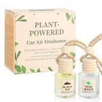 Car Air Freshener Oil Diffuser - Hanging Long Lasting Scent for Car & Home, Essential Oil Freshener with Adjustable Fragrance (Teak Wood+Black Ice)