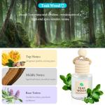 Car Air Freshener Oil Diffuser - Hanging Long Lasting Scent for Car & Home, Essential Oil Freshener with Adjustable Fragrance (Teak Wood+Black Ice)