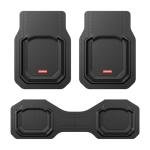 Coverado Universal Car Floor Mats Full Sets, Waterproof All Weather Automotive Floor Mats, Deep Dish, Trim to Fit Automotive Mats for Cars SUV Truck Vans, 3PCS Set, Black