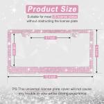 Amiss Bling License Plate Frame for Women, 1Pack Rhinestone Handcrafted Crystal Premium Stainless Steel, Stainless Steel Car Accessories with Diamond Sparkle Glitter Caps (Pink)