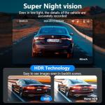 IKOPO 4K Dash Cam Front and Rear, 30FPS Dash Camera for Cars with UHD 2160P Night Vision, 3'' IPS Screen Dual Dashcam Built-in WiFi with GPS, App Control, 24H Parking Mode, G-Sensor