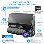 IKOPO 4K Dash Cam Front and Rear, 30FPS Dash Camera for Cars with UHD 2160P Night Vision, 3'' IPS Screen Dual Dashcam Built-in WiFi with GPS, App Control, 24H Parking Mode, G-Sensor