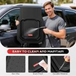 Coverado Universal Car Floor Mats Full Sets, Waterproof All Weather Automotive Floor Mats, Deep Dish, Trim to Fit Automotive Mats for Cars SUV Truck Vans, 3PCS Set, Black