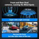 IKOPO 4K Dash Cam Front and Rear, 30FPS Dash Camera for Cars with UHD 2160P Night Vision, 3'' IPS Screen Dual Dashcam Built-in WiFi with GPS, App Control, 24H Parking Mode, G-Sensor