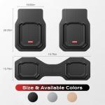 Coverado Universal Car Floor Mats Full Sets, Waterproof All Weather Automotive Floor Mats, Deep Dish, Trim to Fit Automotive Mats for Cars SUV Truck Vans, 3PCS Set, Black