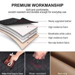 BEITK 2 Pack Leather Front Car Seat Cover, Anti-Slip and Full Wrap Driver Car Seat Protectors with Storage Pocket, Luxury Waterproof Bottom Auto Seat Cushion Pad Mat for Most Vehicles(Black)