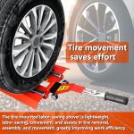 DESEQPT Upgraded Portable Effortless Tire Jack Tool with Roller Plate and Double Ramp, Removable Handle with Screw [Roller + Separate Ramp Version]