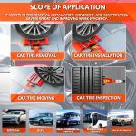 DESEQPT Upgraded Portable Effortless Tire Jack Tool with Roller Plate and Double Ramp, Removable Handle with Screw [Roller + Separate Ramp Version]