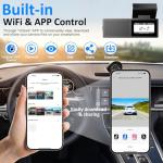 Grishcamy Dash Cam WiFi 2K Dash Camera for Cars, QHD Dashcams Car Camera Included 64GB SD Card, APP Control, WDR Night Vision, Loop Recording, G-Sensor, Parking Mode