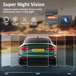 Grishcamy Dash Cam WiFi 2K Dash Camera for Cars, QHD Dashcams Car Camera Included 64GB SD Card, APP Control, WDR Night Vision, Loop Recording, G-Sensor, Parking Mode