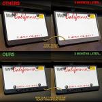 License Plate Frame – Stealth Black Powder Coat UV Resistant Rust-Proof Steel Plate Holder - 1pc - Compatible with is GS LS NX UX ES RX GX LX RZ (3D Silver Alloy Raised Letter with MOUNTING Hardware)