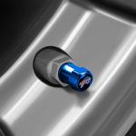 Sports Designed tire Valve stem caps,4 Pack Car Tire Air Caps Cover-car Accessories with Aluminum Alloy Valve stem caps for Car Truck SUV Motorcycle Bike. (for Blue br)