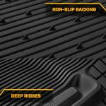 Cat® ToughLiner™ Car Floor Mats - Heavy Duty Trim to Fit Mat for Trucks - Car Mats & SUV Floor Liners for Car - All-Weather Truck Accessories & Odorless Rubber Automotive Mats - Black