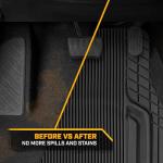 Cat® ToughLiner™ Car Floor Mats - Heavy Duty Trim to Fit Mat for Trucks - Car Mats & SUV Floor Liners for Car - All-Weather Truck Accessories & Odorless Rubber Automotive Mats - Black