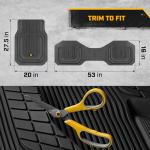 Cat® ToughLiner™ Car Floor Mats - Heavy Duty Trim to Fit Mat for Trucks - Car Mats & SUV Floor Liners for Car - All-Weather Truck Accessories & Odorless Rubber Automotive Mats - Black