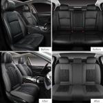 MINGBRON Leather Car Seat Covers,Car Seat Protector Waterproof,Seat Covers Full Set, Car Seat Protectors 5 Seats,Automotive Seat Covers Fit Most Cars Grey&Black