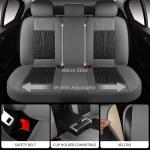 MINGBRON Leather Car Seat Covers,Car Seat Protector Waterproof,Seat Covers Full Set, Car Seat Protectors 5 Seats,Automotive Seat Covers Fit Most Cars Grey&Black