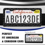 Black Leopard Print License Plate Frame Cheetah Animal Print License Plate Holder for Car Accessories for Car Decor Fits Standard Us Vehicles Size 12 x 6 Inches with Screws