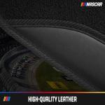 NASCAR Car Floor Mats, Carpet & Black Leather Design Car Mats, Universal-Fit All-Weather Car Floor Mats with Built-in Heel Pad & Anti-Slip Backing, Durable Odorless Automotive Interior Accessories