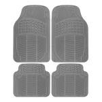 BDK All Weather Rubber Floor Mats for Car SUV & Truck - 4 Pieces Set (Front & Rear), Trimmable, Heavy Duty Protection (Grey), 1 Count (Pack of 1)