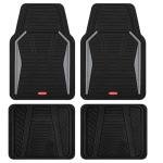 Rubbermaid Car Mat Full Set All-Weather Heavy-Duty 4 Pieces– Trim-to-Fit Universal Car Mats Full Set – Waterproof Rubber Floor Liners for Most Trucks, SUVs, Vans, and Sedans-Gray