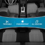 BDK All Weather Rubber Floor Mats for Car SUV & Truck - 4 Pieces Set (Front & Rear), Trimmable, Heavy Duty Protection (Grey), 1 Count (Pack of 1)