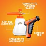 Armor All 2-in-1 Foam Cannon Kit, Car Cleaning Kit Connects to Power Washers and Garden Hoses for Vehicle Cleaning, Includes Foam Cannon, Foam Applicator and Ergonomic Adaptor, 1 count
