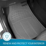 BDK All Weather Rubber Floor Mats for Car SUV & Truck - 4 Pieces Set (Front & Rear), Trimmable, Heavy Duty Protection (Grey), 1 Count (Pack of 1)