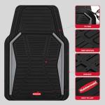Rubbermaid Car Mat Full Set All-Weather Heavy-Duty 4 Pieces– Trim-to-Fit Universal Car Mats Full Set – Waterproof Rubber Floor Liners for Most Trucks, SUVs, Vans, and Sedans-Gray