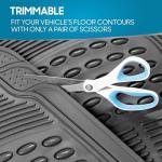 BDK All Weather Rubber Floor Mats for Car SUV & Truck - 4 Pieces Set (Front & Rear), Trimmable, Heavy Duty Protection (Grey), 1 Count (Pack of 1)