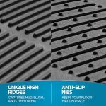 BDK All Weather Rubber Floor Mats for Car SUV & Truck - 4 Pieces Set (Front & Rear), Trimmable, Heavy Duty Protection (Grey), 1 Count (Pack of 1)