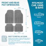 BDK All Weather Rubber Floor Mats for Car SUV & Truck - 4 Pieces Set (Front & Rear), Trimmable, Heavy Duty Protection (Grey), 1 Count (Pack of 1)