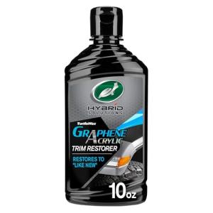 Turtle Wax Hybrid Solutions Graphene Acrylic Black Trim Restorer, Revives Exterior Car Plastic to Like New Condition, Won't Wash Off, Superior UV Protection, 10 fl oz