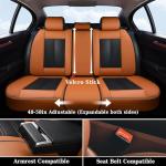 Coverado Car Seat Covers Full Set, Breathable Nappa Leather Seat Covers for Cars, Automotive Seat Covers, Waterproof Front and Back Car Seat Protector Universal Fit Most Cars(Brown&Black)